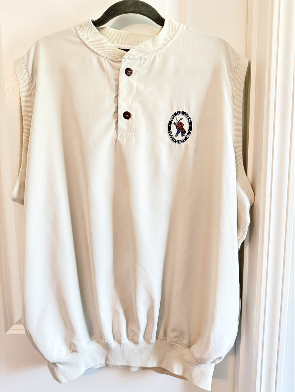 Vintage Starbus 1999 U.S. Open Pinehurst Golf Vest | Cream Oversized 2X